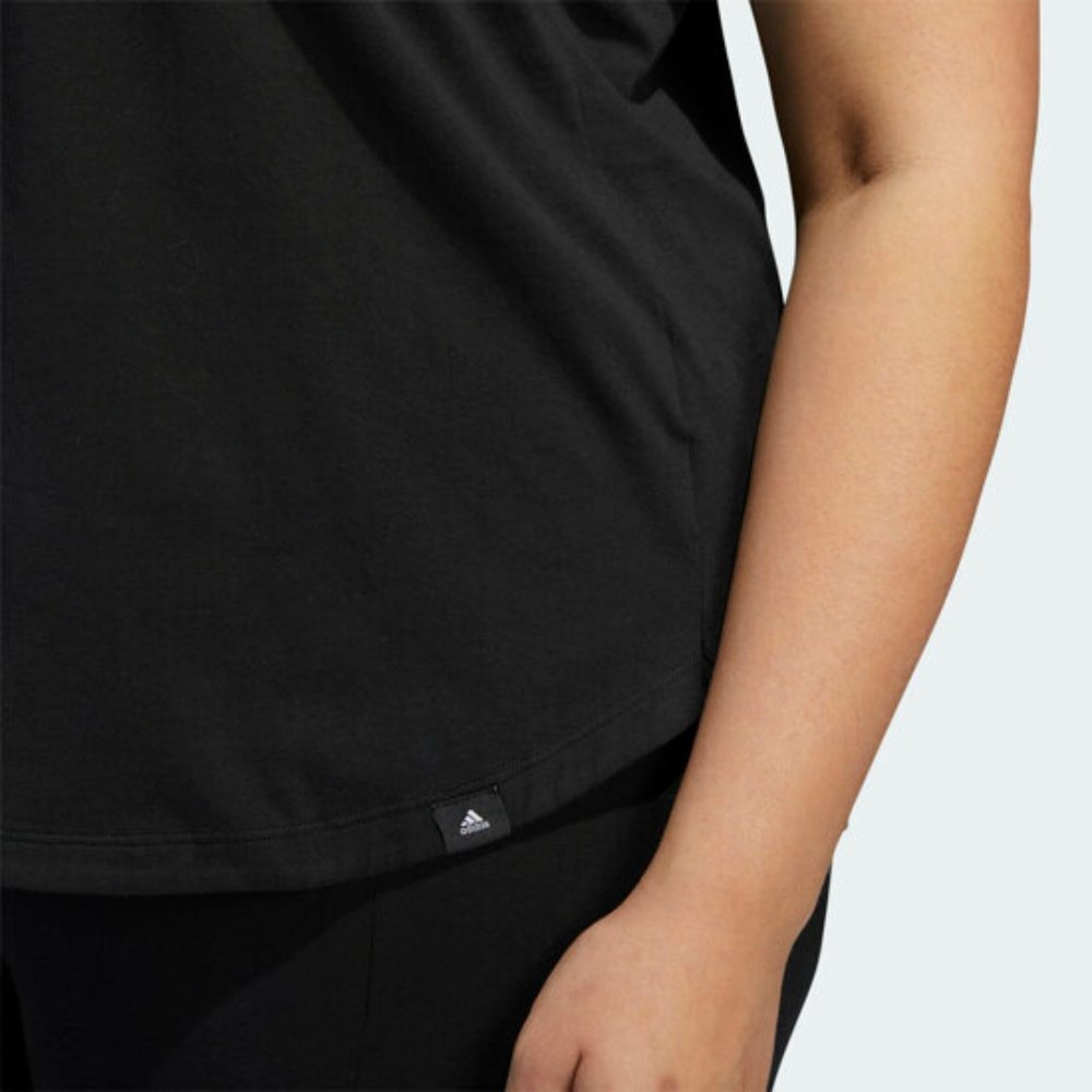 NWT Adidas Plus Size Black Racer Back Tank SZ 1X FM1639 Metallic Logo - Picture 4 of 6